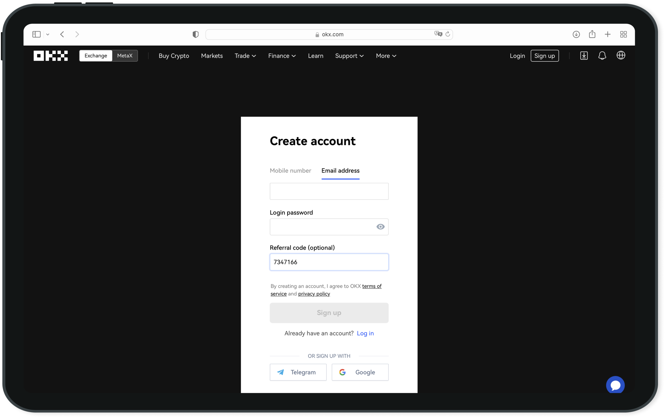 OKX Sign Up